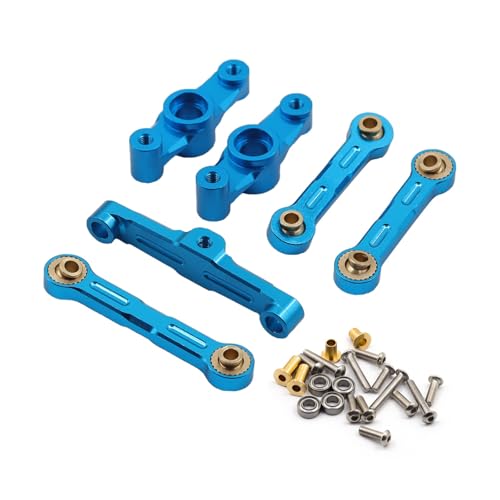 Metallkurbellenker mit Brückenlenkungssatz for Tamiya TT02 TT-02 TT02D 1/10 RC Auto-Upgrade-Teilezubehör(Blauw) von DEFESVCA