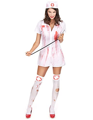 DEGUISE TOI Blutiges Krankenschwestern Halloween Kostüm für Damen - Weiß von DEGUISE TOI