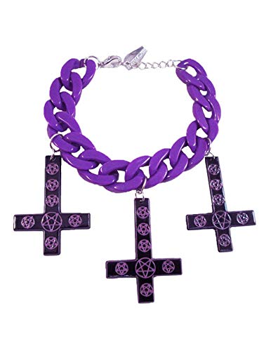 DEGUISE TOI Gothic-Armband mit DREI Kreuzen lila - Violett von DEGUISE TOI