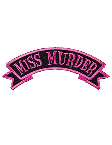 DEGUISE TOI Gothic-Aufnäher Miss Murder schwarz-rosa 12 cm - Rosa, Pink von DEGUISE TOI