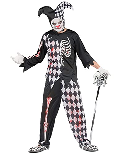 DEGUISE TOI Horror Harlekin Halloween Kostüm für Herren schwarz-weiss-rot - Schwarz von DEGUISE TOI