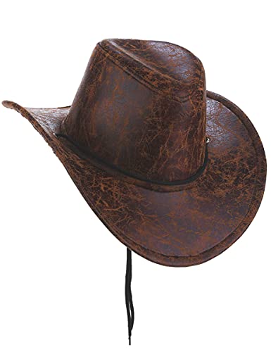 DEGUISE TOI Hut Cowboy braun Kunstleder Erwachsene - Braun von DEGUISE TOI