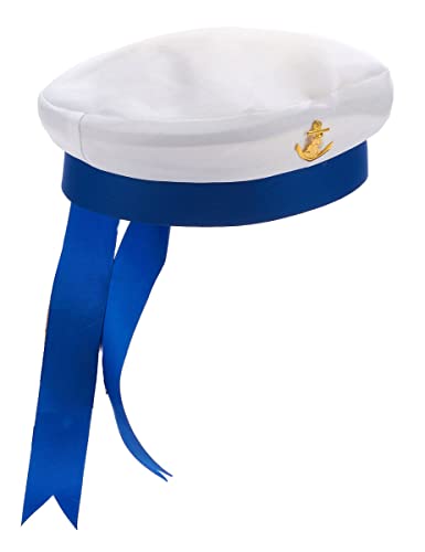 DEGUISE TOI VEGAOO - Matrosenhut für Erwachsene Seefahrer Weiss-blau - Einheitsgröße - Weiß - Accessoires - - Carnaval von DEGUISE TOI