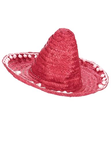 DEGUISE TOI Pinker Sombrero mit Bommeln für Erwachsene - Rot von DEGUISE TOI