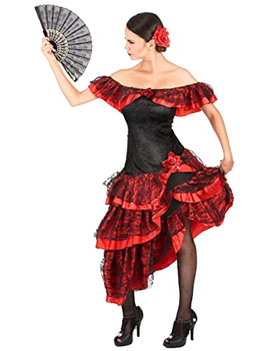 DEGUISE TOI Schwarz-rote Flamenco-Tänzerin - Kostüm für Damen - Schwarz von DEGUISE TOI