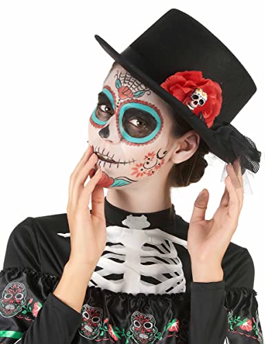 DEGUISE TOI Schwarzer Zylinder Dia de los Muertos - Schwarz von DEGUISE TOI