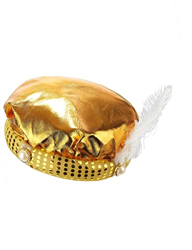 DEGUISE TOI VEGAOO - Sultan Turban-Mütze für Erwachsene Gold - Mütze - Einheitsgröße - Gold - Accessoires - 100% Polyester - Carnaval von DEGUISE TOI