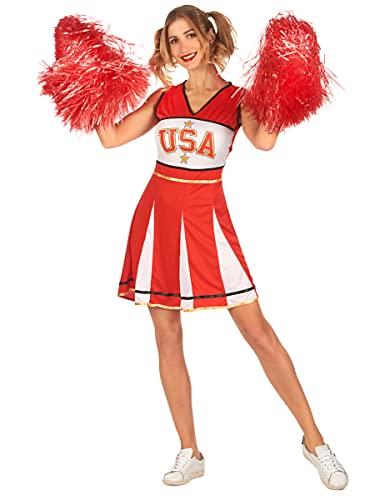 DEGUISE TOI USA Cheerleader-Kostüm für Damen Sportler-Kostüm rot-weiss - Rot von DEGUISE TOI