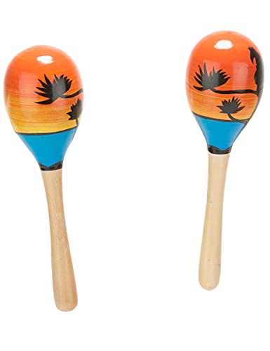 DEGUISE TOI Vegaoo Hawaii-Rasseln Maracas-Holzrasseln orange-blau-schwarz von DEGUISE TOI