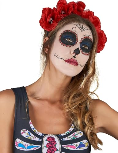 DEGUISE TOI roter Haarreif Dia De Los Muertos für Erwachsene - Rot von DEGUISE TOI