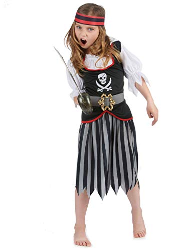 Generique - Piratenkostüm Mädchen 134/140 (10-12 Jahre) von DEGUISE TOI