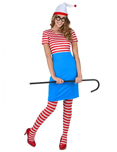 Vegaoo Lustiges Weltenbummler Damenkostüm rot-weiß-blau - M Vegaoo Lustiges Weltenbummler Damenkostüm rot-weiß-blau - M von DEGUISE TOI