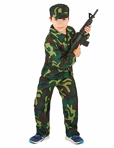 Vegaoo Militär-Kinderkostüm Soldaten Kostüm camouflage - 122/134 (7-9 Jahre) von DEGUISE TOI