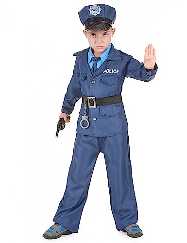 Vegaoo Polizist Kinderkostüm blau-schwarz - 134/140 (10-12 Jahre) von DEGUISE TOI