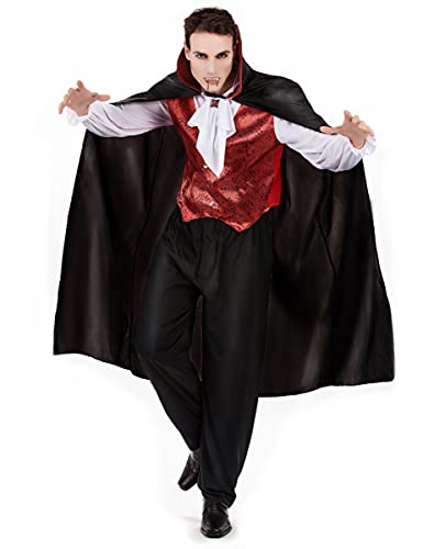 Vegaoo Vampir-Kostüm für Herren Blutsauger Halloweenkostüm schwarz-bordeaux - XL von DEGUISE TOI