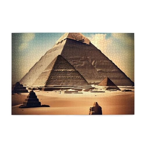 Dreaming Of The Pyramids Of Khufu Print 1000 Teile Puzzle Premium Holzpuzzle Geschenke Für Erwachsene Familie Hochzeit Abschluss Geschenk Vertikale Version von DEHIWI