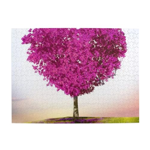 Liebe Herz Form Ahorn Baum Druck Jigsaw Puzzle 500 Teile Holzpuzzle Geschenke Für Erwachsene Familie Hochzeit Abschluss Geschenk Vertikale Version von DEHIWI