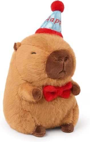 DEJIN Niedliches Kapibara-Plüsch, gefülltes Kapibara-Stofftier, weiches Kapibara-Plüschspielzeug, Kapibara-Puppenkissen. Zum Geburtstag für Kinder geeignet（17 inch） (Happy Capybara) von DEJIN