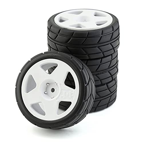 DEKLONPER 4 StüCke 12Mm Hex 65Mm Gummireifen Rad Reifen für XV-01 TT-01 TT-02 LC Racing PTG-2 WR8 1/10 RC Auto,3 von DEKLONPER