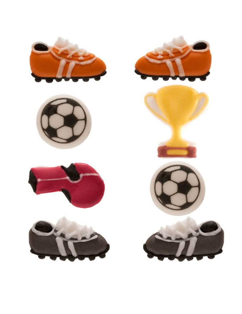 8 Mini Dekorationen Fußball aus Zucker von DEKORA