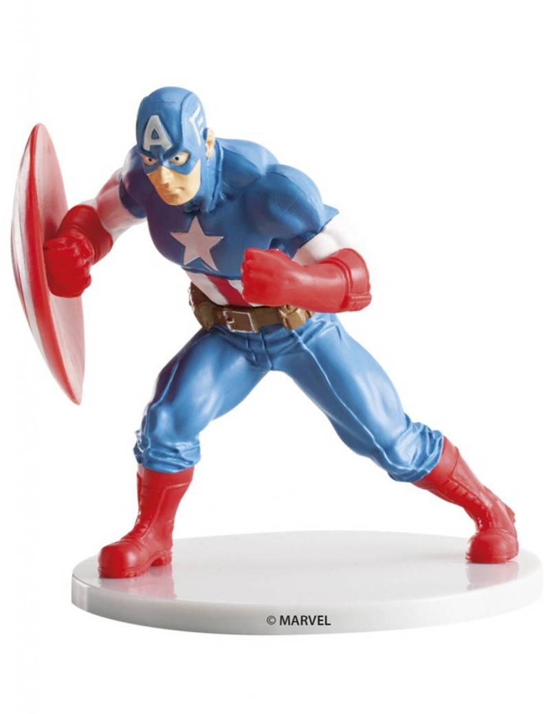 Captain America-Kuchendekofigur Lizenzartikel blau-rot 9cm von DEKORA