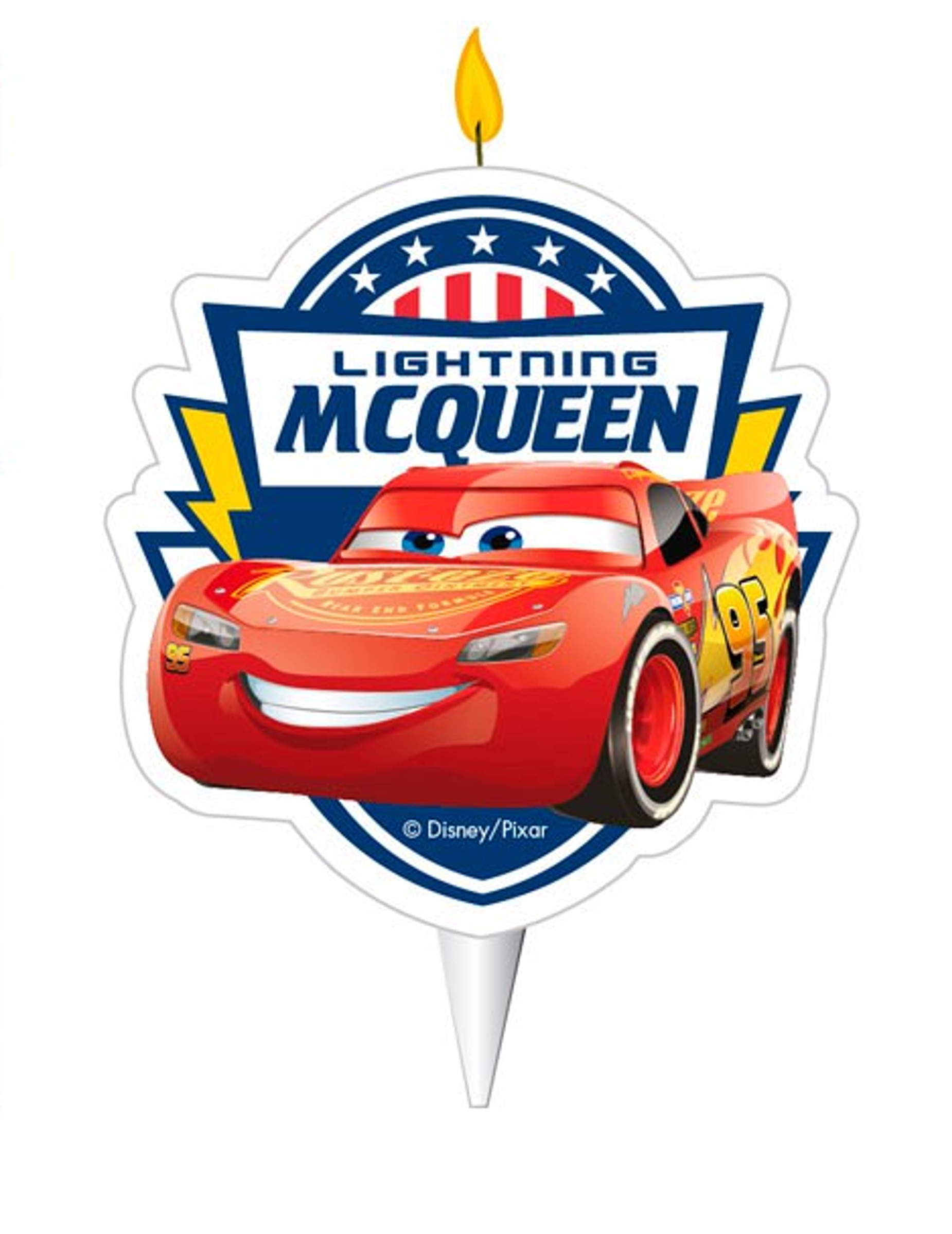 Cars-Geburtstagskerze Lightning McQueen Kuchendeko bunt 7,5cm von DEKORA