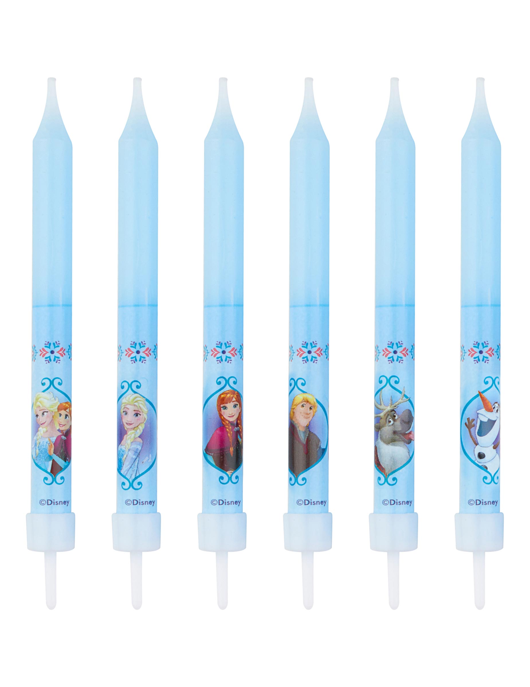 Disney Frozen - Die Eiskönigin Tortenkerzen Lizenzware 8 Stück bunt 10cm von DEKORA