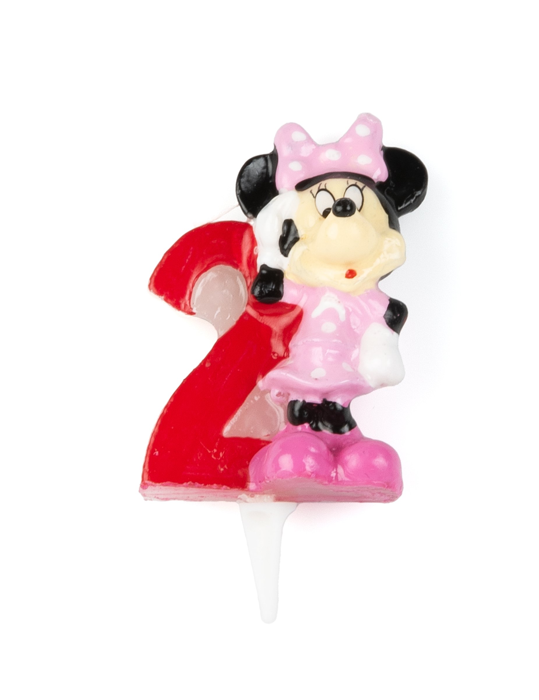 Disney Minnie Maus Tortenkerze Zahl 2 Lizenzware bunt 6,5cm von DEKORA