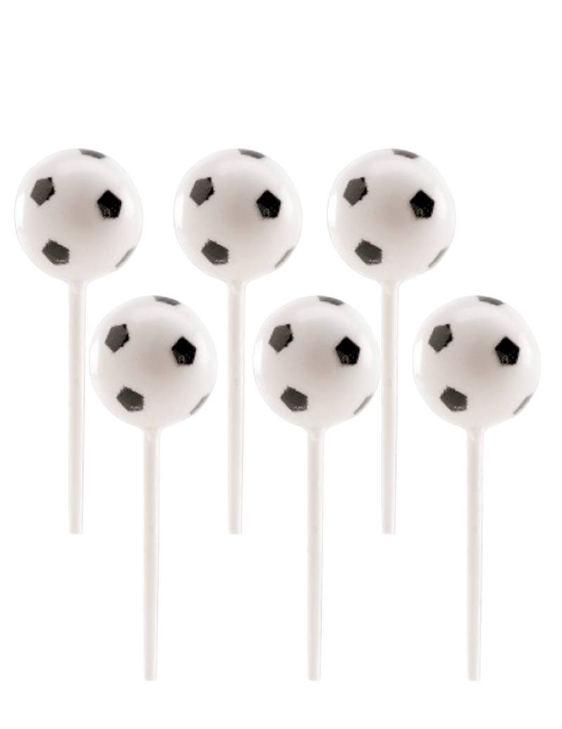 Fussball-Piekser für Fingerfood Partydeko sechs Stück schwarz-weiss 2,3 cm von DEKORA