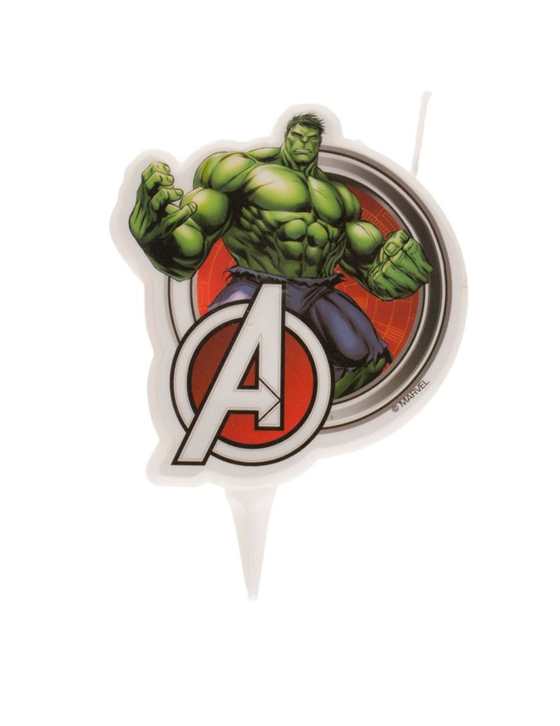 Hulk-Geburtstagskerze Avengers Kuchendeko grün-rot 7,5cm von DEKORA