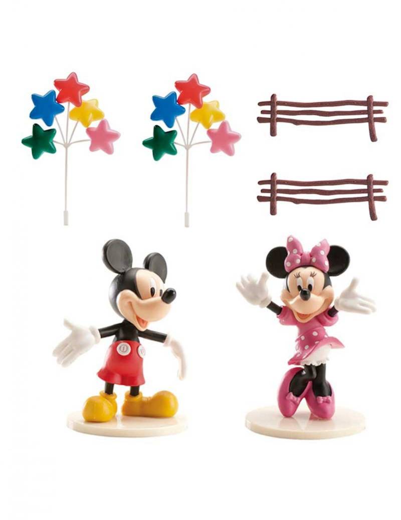 Mickey und Minnie Maus-Kuchendeko 6 Stück bunt von DEKORA