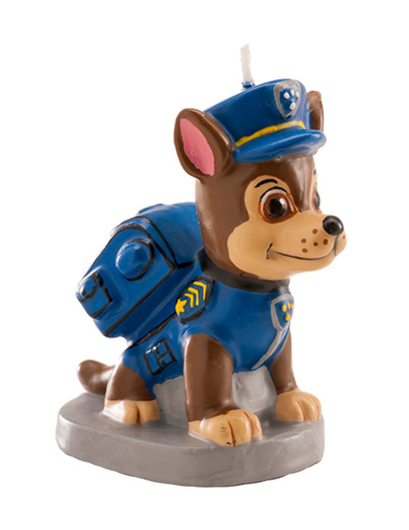 Paw Patrol Kerze Chase Geburtstagsdeko braun-blau von DEKORA