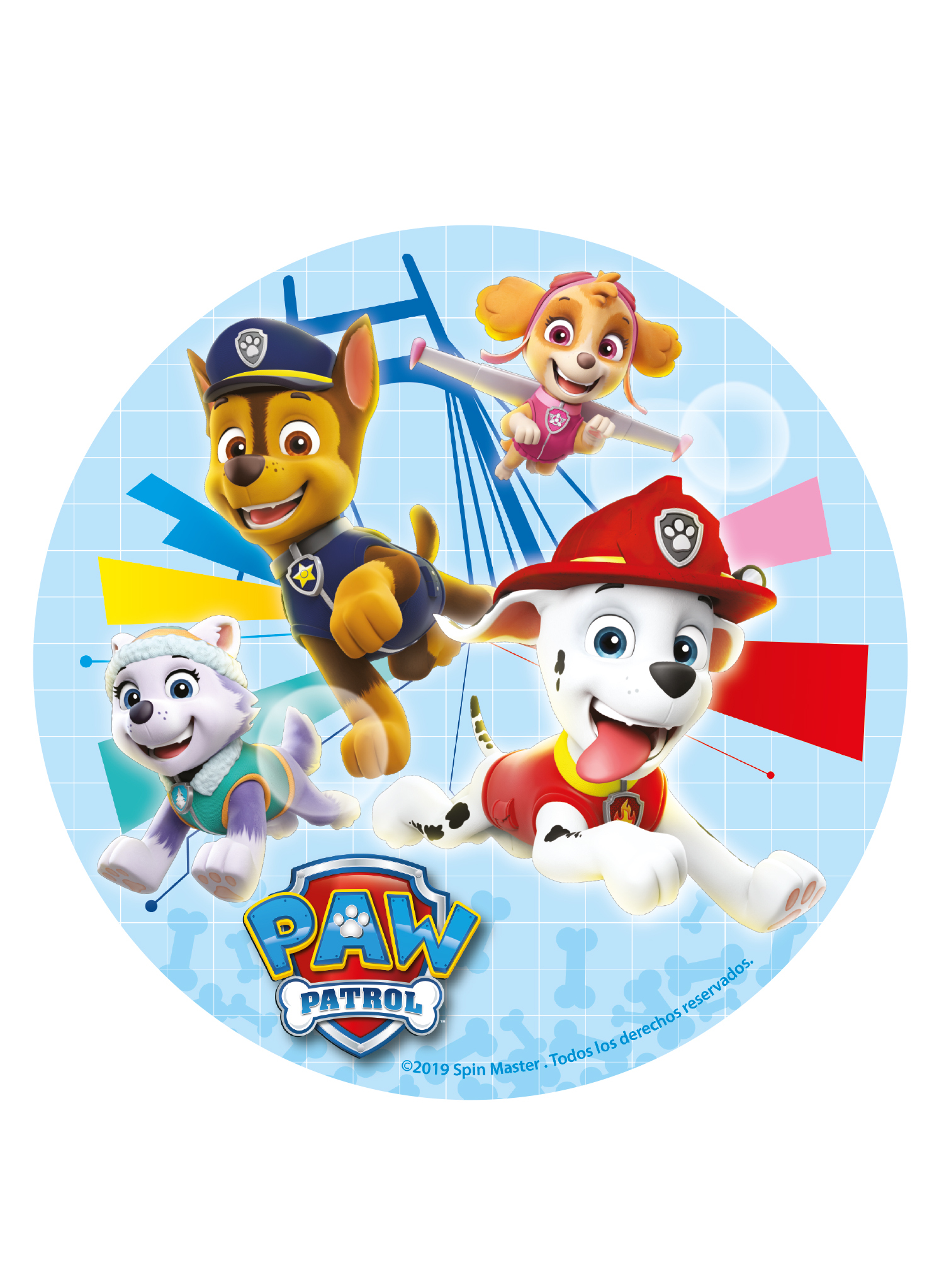 Paw Patrol Tortenbild Kuchenplatte Kuchen-Accessoire Lizenzware bunt 16cm von DEKORA