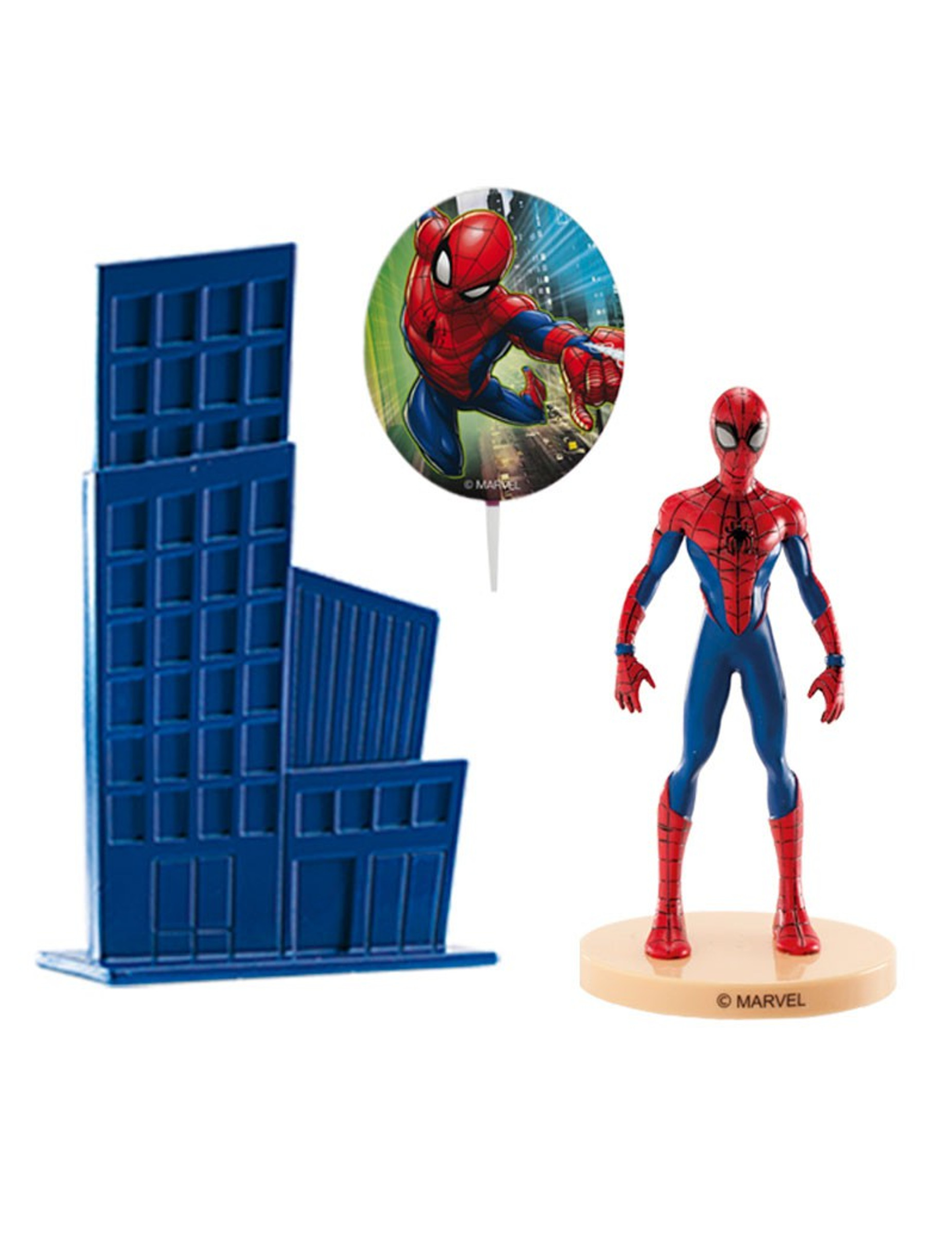 Spider Man-Tortendeko-Set 3-teilig bunt 8,5cm von DEKORA