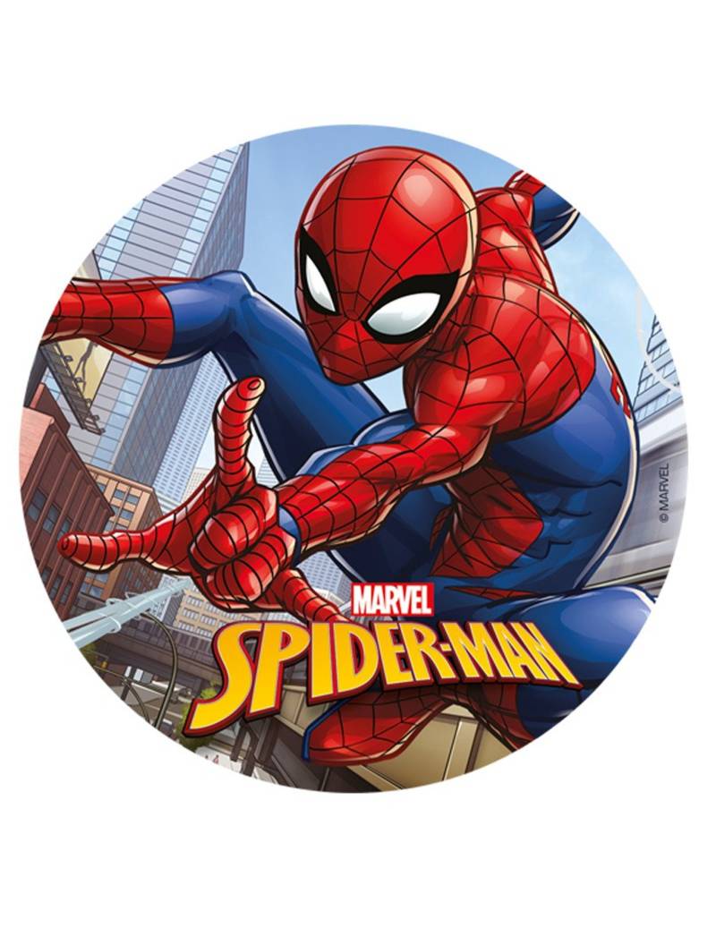 Spiderman-Kuchenoblate Marvel-Kuchendeko bunt 20cm 6,3 g von DEKORA