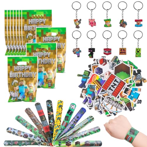 82 Stück Gamer Mitgebsel Kindergeburtstag Videospiel Party Mitgebsel 10 Spiel Schlüsselanhänger 12 Spiel Armband 50 Spiel Sticker 10 Spiel Partytüten, Gamer Party Mitgebsel Kindergeburtstag Für Kinder von DELAIHUIL