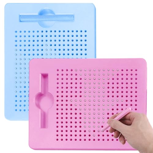 DELAIHUIL Kleine Magnetische Zeichenbretter Mit Stift 2 Stück Magnet Zeichentafel Kinder Magnettafel Kinder Magnettafe Magnetmaltafel Pädagogisches Entspannungsgeschenk(Blau und Rosa) von DELAIHUIL