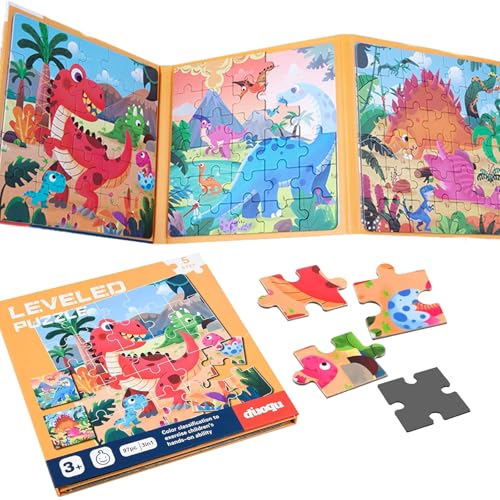 DELAIHUIL Magnetische Puzzle Für Kinder,Dinosaurier Kinderpuzzle,Kinderpuzzle Magnet,Magnetspiel Puzzle,Magnetpuzzle Für Kinder,Magnete Puzzle Buchen Für Kinder,Kinderpuzzle Magnet Puzzle von DELAIHUIL