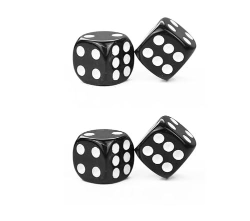 [4 Stück] Tavla Zarı Tavla Würfel Backgammon Dice - Tavla Zari 8mm oder 10mm - Tavli - Tavola Reale - Tables Reales (10mm Gerundet) von DELALO