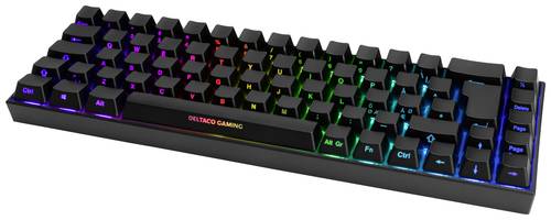 DELTACO GAMING DK440R Kabellos, Bluetooth®, Kabelgebunden Gaming-Tastatur Deutsch, QWERTZ Schwarz B von DELTACO GAMING