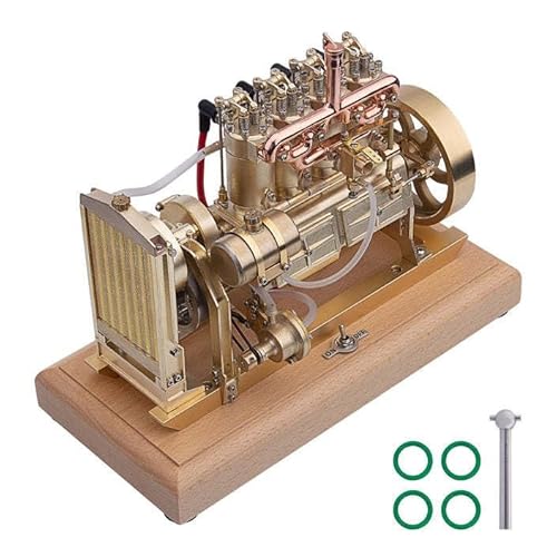 DEMLIN Modell eines Traktormotors mit Benzin-Verbrennungsmotor, Modell mit vertikalem 12-cm³-4-Zylinder-Benzinmotor, mit mechanischem Geschwindigkeitsbegrenzer, komplettem Wasserumlauf-Kühlsystem. von DEMLIN