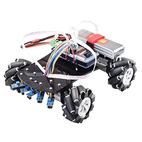 DEMUR Linie Tracking Smart. Rc Mecanum-Rad-Roboter-Auto Omni-Richtungs-Fit for Arduino mit 12V-Gebermotor DIY. Projekt STENGEL Mecanum-Rad von DEMUR
