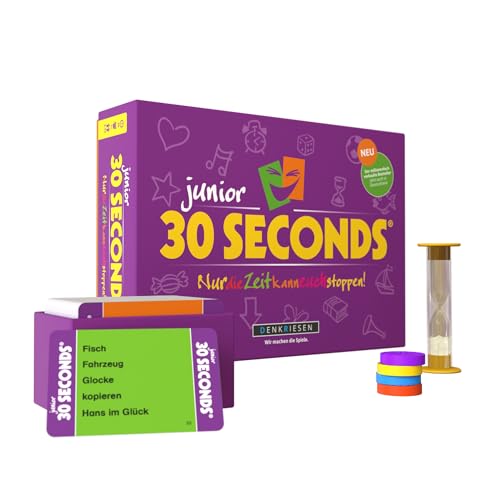 DENKRIESEN - 30 Seconds® Junior - Nur die Zeit kann euch stoppen! | Ab 7 Jahren | 3+ Spieler | Partyspiele für die ganze Familie | Familienspiele | Brettspiel | 16 Spieler und mehr möglich von DENKRIESEN