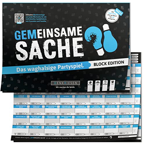 DENKRIESEN - PARTYFIEBER - GEMEINSAME Sache Block Edition | Spielblock | Partyspiel | Familienspiel | Geschenkidee | Waghalsiges, kreatives Spiel für gemeinsame Erlebnisse | Perfekt für Jede Feier von DENKRIESEN