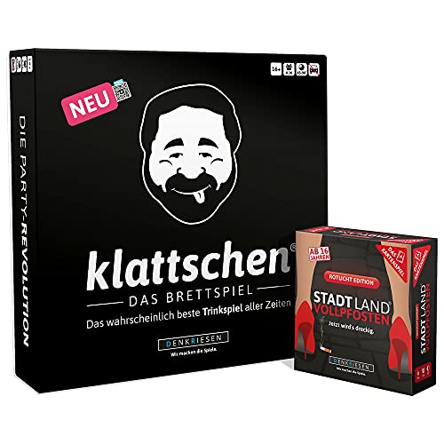 DENKRIESEN - Party Pack 2 - SLV-Kartenspiel ROTLICHT Edition & klattschen BRETTSPIEL - das wahrscheinlich Beste Party Pack Aller Zeiten von DENKRIESEN