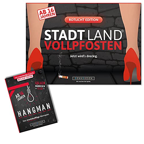 DENKRIESEN - Rotlicht Duo 2 – Stadt-Land VOLLPFOSTEN Rotlicht Edition + Hangman Rotlicht Edition” von DENKRIESEN