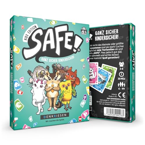 DENKRIESEN - Safe!® | Familienspiel | Kartenspiel | Reisespiel | Geburtstagsgeschenk | Partyspiel | Kinderspiel (Kids Edition Ganz sicher kindersicher!) von DENKRIESEN