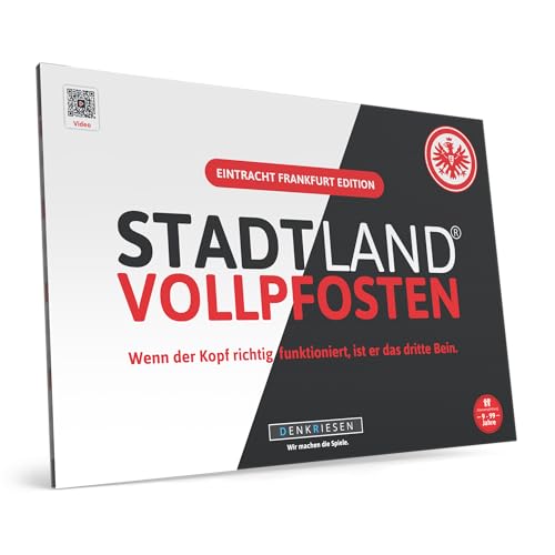 DENKRIESEN - Stadt Land VOLLPFOSTEN® – Eintracht Frankfurt Edition | DIN A4 Spielblock | Ab 9 Jahren | Stadt Land Fluss | Familienspiel | Fanartikel | Partyspiel | Geschenk | Spaß von DENKRIESEN