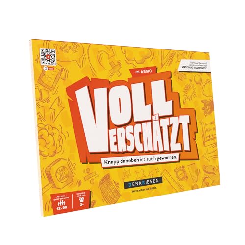 DENKRIESEN - VOLL VERSCHÄTZT! Classic Edition | DIN A4 Spielblock | Ab 12 Jahren | Schätzspiel | Familienspiel | Partyspiel | Ostergeschenk | Ohne Internet | Antworten mit auf dem Block von DENKRIESEN