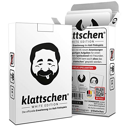 DENKRIESEN - klattschen® - White Edition - Die offizielle Erweiterung des Kult-Trinkspiels, | Partyspiel | Kartenspiel | Spieleabend | Saufspiel Ausführung:Spielkartenkarton von DENKRIESEN